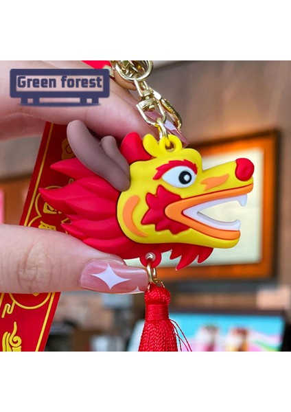 Ejderha Anahtarlık Ejderha Anahtarlık Püskül Şanslı Çin Kafası Asılı Süsleme 3D Silikon Karikatür Yüzük 2024 Yıl Kolye Doğum Günü Yeni Hediye (Yurt Dışından) fırsatları