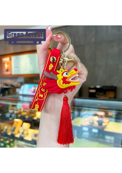 Ejderha Anahtarlık Ejderha Anahtarlık Püskül Şanslı Çin Kafası Asılı Süsleme 3D Silikon Karikatür Yüzük 2024 Yıl Kolye Doğum Günü Yeni Hediye (Yurt Dışından) indirimleri