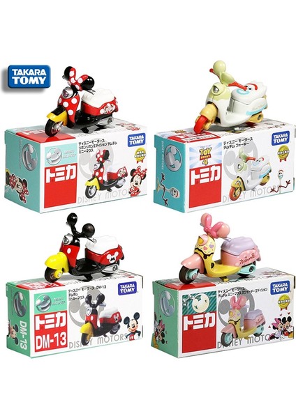 Takara Tomy Çeşitli Alaşım Motosiklet Modelleri Minnie Donald Duck Üç Gözlü Canavar Karikatür Döküm Araba Çocuk Hediyesi (Yurt Dışından) modelleri