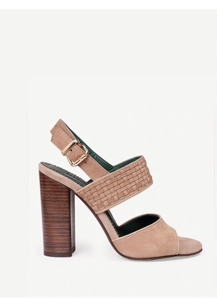 Kösele Kaplama Yumuşak Deri Topuklu Ayakkabı