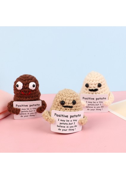 Komik Pozitif Patates Sevimli Yün Örgü Bebek Pozitif Kart Onay Kartları ile Komik Örme Patates Bebek Noel Masası Aksesuarı (Yurt Dışından) modelleri