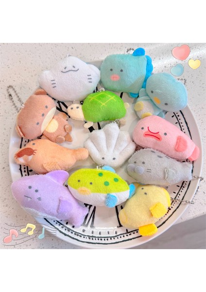 2024 1 Adet Köpekbalığı Penguen Peluş Anahtarlık Japon Tarzı Karikatür Peluş Doldurulmuş Kolye Globefish Kaplumbağa Anahtarlık Akvaryum Hediye (Yurt Dışından)