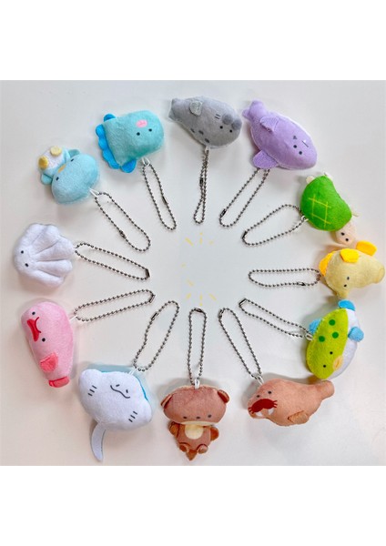 2024 1 Adet Köpekbalığı Penguen Peluş Anahtarlık Japon Tarzı Karikatür Peluş Doldurulmuş Kolye Globefish Kaplumbağa Anahtarlık Akvaryum Hediye (Yurt Dışından) modelleri