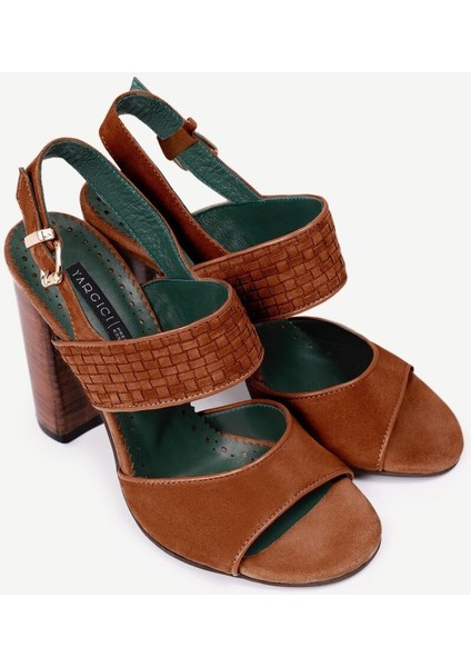 Kösele Kaplama Yumuşak Deri Topuklu Ayakkabı