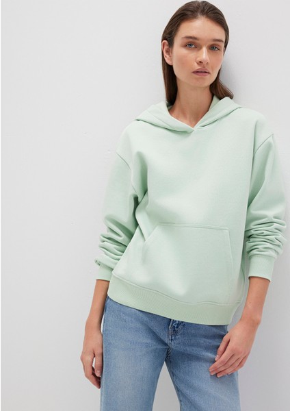 Kapüşonlu Yeşil Basic Sweatshirt 167299-71449