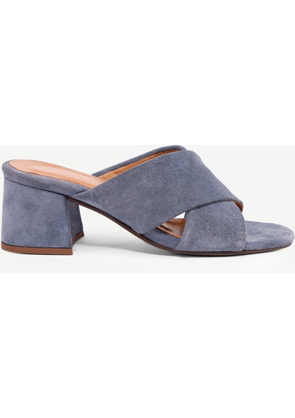 Yumuşak Tabanlı Çapraz Deri Topuklu Terlik