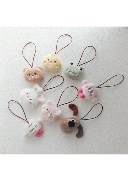 Sevimli Karikatür Hayvan Peluş Kolye Dolması Ayı Kurbağa Anahtarlık Anti-Kayıp Mark Adı Etiketi Anahtarlık Çocuklar Okul Çantası Kolye (Yurt Dışından) modelleri