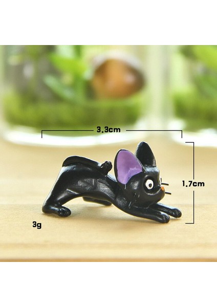 Miyazaki Studio Ghibli Miyazaki Kiki'nin Teslimat Hizmeti Kiki Modeli Kedi Pvc Dıy Mikro Tüm Maç Manzara Bahçe Peyzaj Bebek (Yurt Dışından)