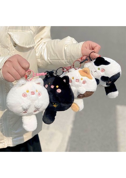 Sevimli Peluş Kolye Gıcırdayan Kedi Anahtarlık Kawaii Şişman Vücut Kedi Kolye Yumuşak Dolması Bebek Anahtarlık Sırt Çantası Takılar Kızlar Için Hediye (Yurt Dışından) modelleri