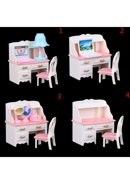 Bebek Oyun Bebek Evi Mobilya Masa + Lamba + Dizüstü Bilgisayar + Sandalye Aksesuarları 1/6 Bebek Için Cologo (Yurt Dışından) modelleri