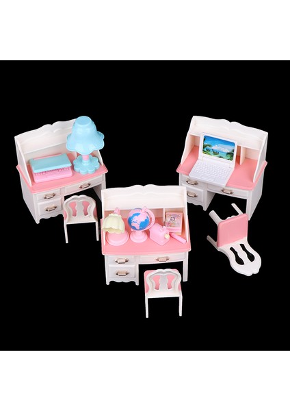 Bebek Oyun Bebek Evi Mobilya Masa + Lamba + Dizüstü Bilgisayar + Sandalye Aksesuarları 1/6 Bebek Için Cologo (Yurt Dışından) indirimleri