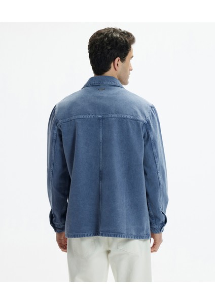 Non-Denim Gömlek Yaka Dört Cepli Düğmeli Ceket