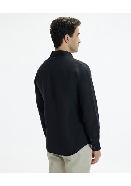 Erkek Uzun Kollu Yaka Düğmeli Spor Gömlek