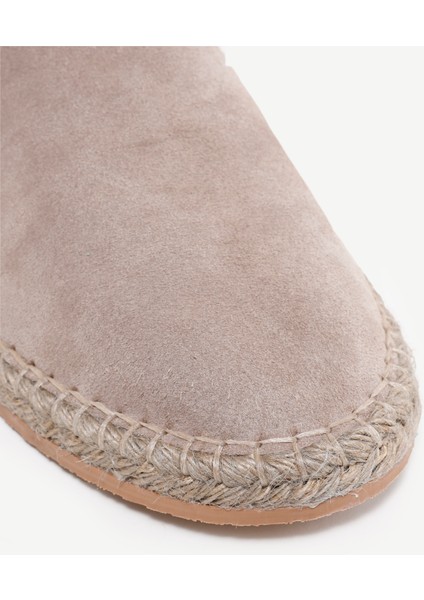 Renk Detaylı Deri Espadril