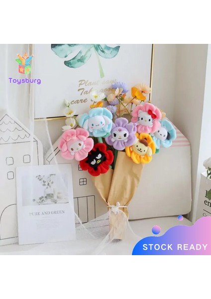 Sanrio Peluş Ayçiçeği Buketi Sevimli Çiçek Yeşim Tarçın Köpek Perde Tokası (Yurt Dışından)