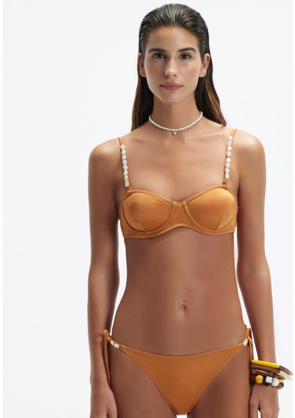 Boncuk Detaylı Bikini Üstü