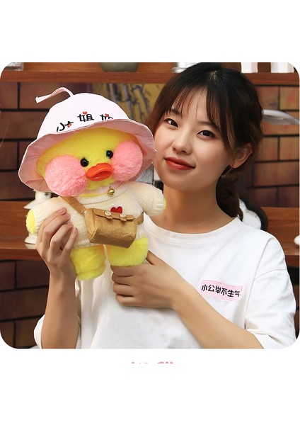 Karikatür Lalafanfan Cafe Sarı Ördek Peluş 30 cm Hayvan Yastık Çocuklar Için Hediye (Yurt Dışından) modelleri