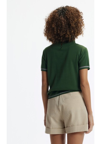 Kısa Boy Cepli Kemerli Duble Paça Şort