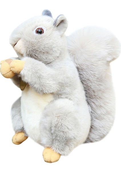 Sincap Peluş Bebek Anti-Bölünmüş Kabarık Ev Dekoratif Gri Sincap Peluş Masaüstü Için Nutsie ile (Yurt Dışından)