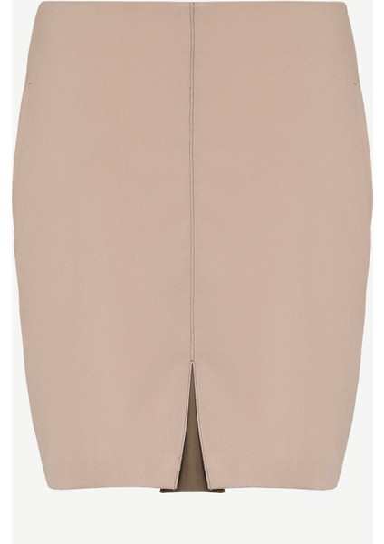 Önü Kontrast Detaylı Kısa Etek