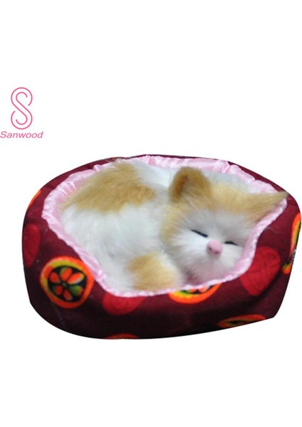 Uyuyan Kedi Yuvalama Kafesi Peluş Bebek Ev Dekorasyon Çocuklar Hediye (Yurt Dışından)