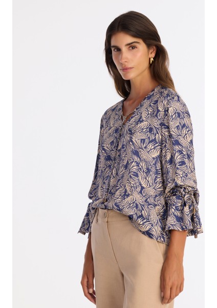 Regular V Yaka Uzun Kol Bluz