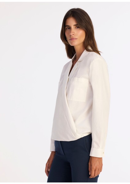 Regular Kırlangıç Yaka Uzun Kol Bluz