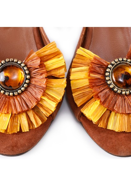 Rafya Aksesuar Detaylı Topuklu Sandalet