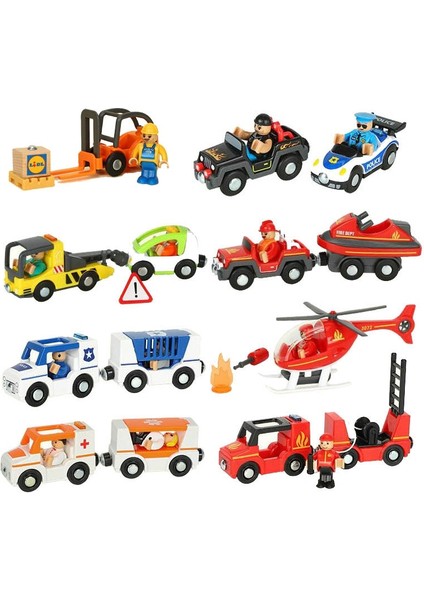 Ahşap Parça Aksesuarları Itfaiye Kamyonu Manyetik Tren Araba Ambulans Polis Arabası Ahşap Tren Rayı Demiryolu Için Uygun (Yurt Dışından) fırsatları