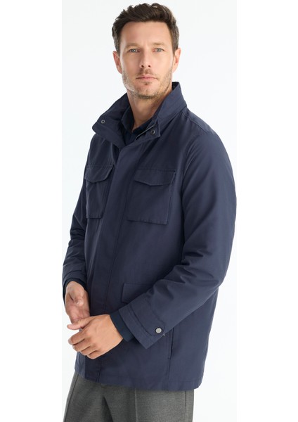 Regular Dik Yaka Uzun Kol Yağmurluk