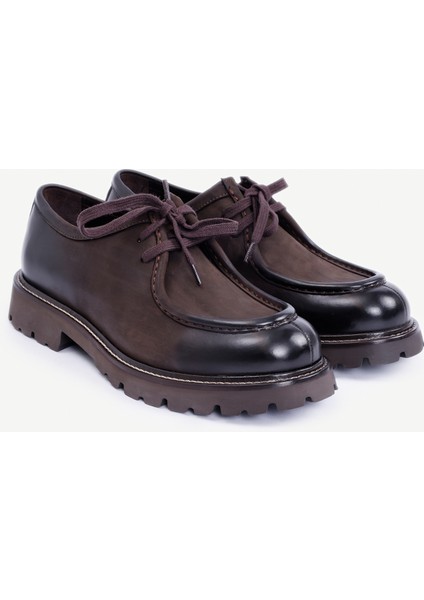 Kalın Tabanlı Deri Düz Ayakkabı