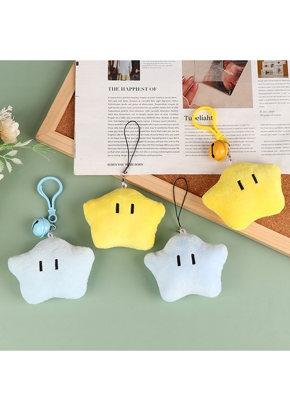 Kawaii Karikatür Peluş Yıldız Bebek Anahtarlık Kızlar Için Sevimli Yıldız Çan Anahtarlık Çanta Kolye Sırt Çantası Dekorasyon Aksesuarları (Yurt Dışından)