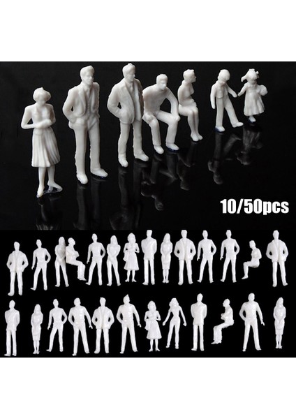 10/50/100 Adet 1:50/75/100/150/200 Ölçekli Model Beyaz Minyatür Figürler Mimari Modeller Insan Ölçekli Model Abs Plastik Halklar (Yurt Dışından) fırsatları