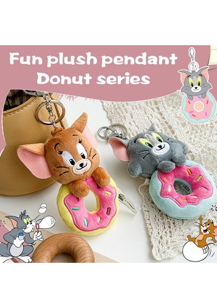 12 cm Tom ve Jerry Donut Anahtarlık Peluş Kolye Yumuşak Dolması Karikatür Anime Kolye Sırt Çantası Anahtarlık Dekorasyon (Yurt Dışından)