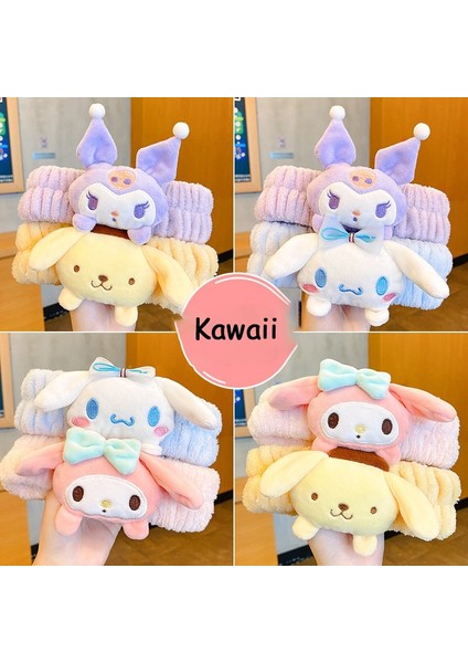 Moda Kawaii Cinnamoroll My Melody Kuromi Peluş Yay Kafa Bandı Sanrio Anime Sevimli Makyaj Yıkama Saç Halkası Saç Aksesuarları Hediyeler (Yurt Dışından) fırsatları