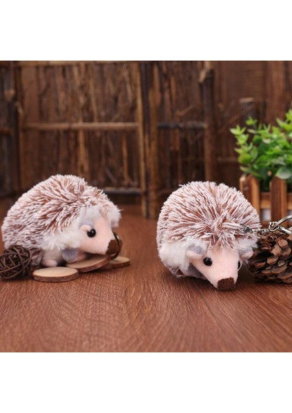 Sevimli Peluş Ponpon Kirpi Hayvan Çanta Anahtarlığı 10 cm Cep Telefon Ahizesi Anahtarlık (Yurt Dışından) modelleri