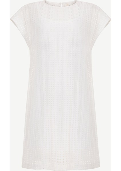 Transparan Kumaşlı Kısa Kollu Kısa Elbise