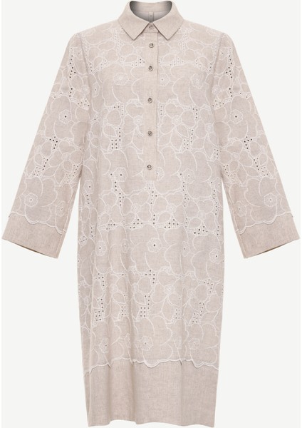 Gömlek Yaka Uzun Kollu Kısa Elbise