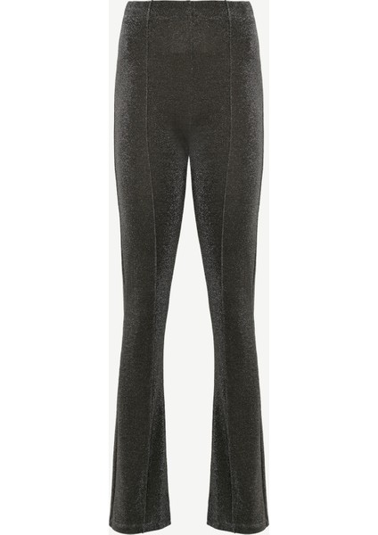 Önü Dikişli Simli Geniş Paça Pantolon