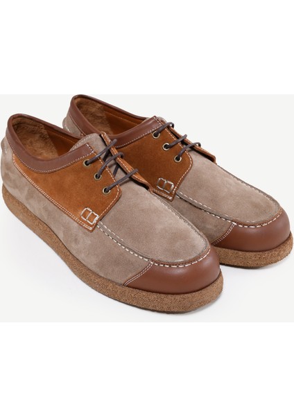 Retro Görünümlü Deri Bağlı Ayakkabı