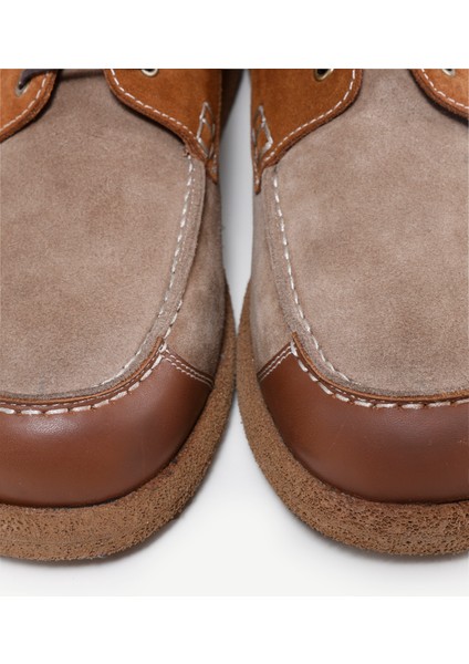 Retro Görünümlü Deri Bağlı Ayakkabı