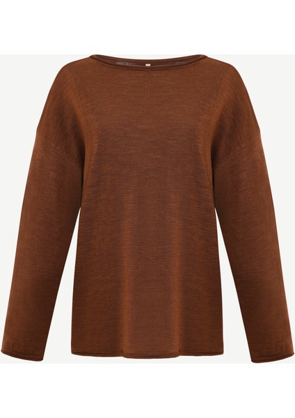 Geniş Yarım Balıkçı Yaka Uzun Kol Kazak