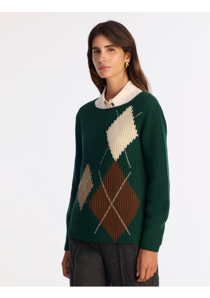 Regular Kayık Yaka Uzun Kol Kazak