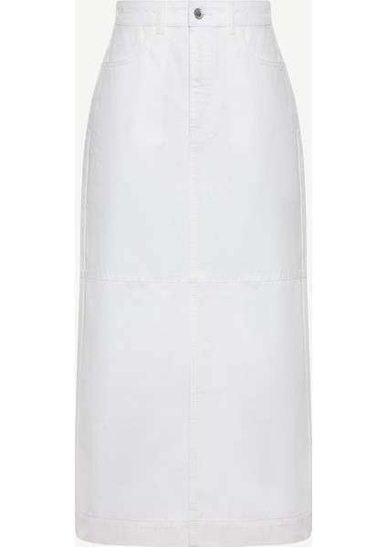 Yırtmaç Detaylı Denim Etek