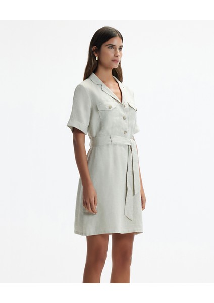 Ceket Yaka Kısa Kol Elbise