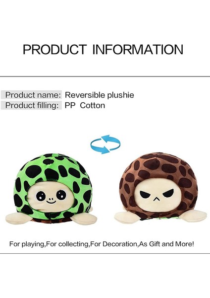 Pinshang 4 Inç Geri Dönüşümlü Karikatür Hayvan Peluş Çift Taraflı Çevirme Yumuşak Dolması Kaplumbağa Aslan Peluş Bebek Hediyeler Için Ev Dekor (Yurt Dışından) modelleri