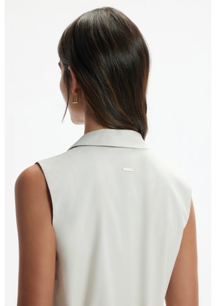 Cep Detaylı Kemerli Diz Üstü Elbise