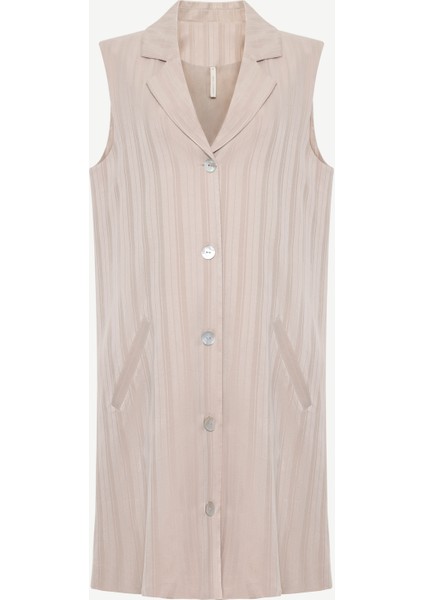 Ceket Yaka Kolsuz Kısa Yelek Elbise