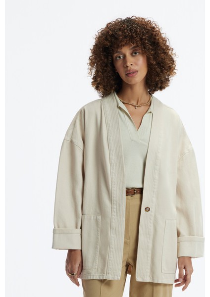 Kemer Detaylı Non Denim Pardösü