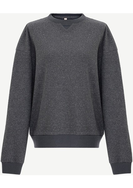 Regular Bisiklet Yaka Uzun Kol Sweatshirt